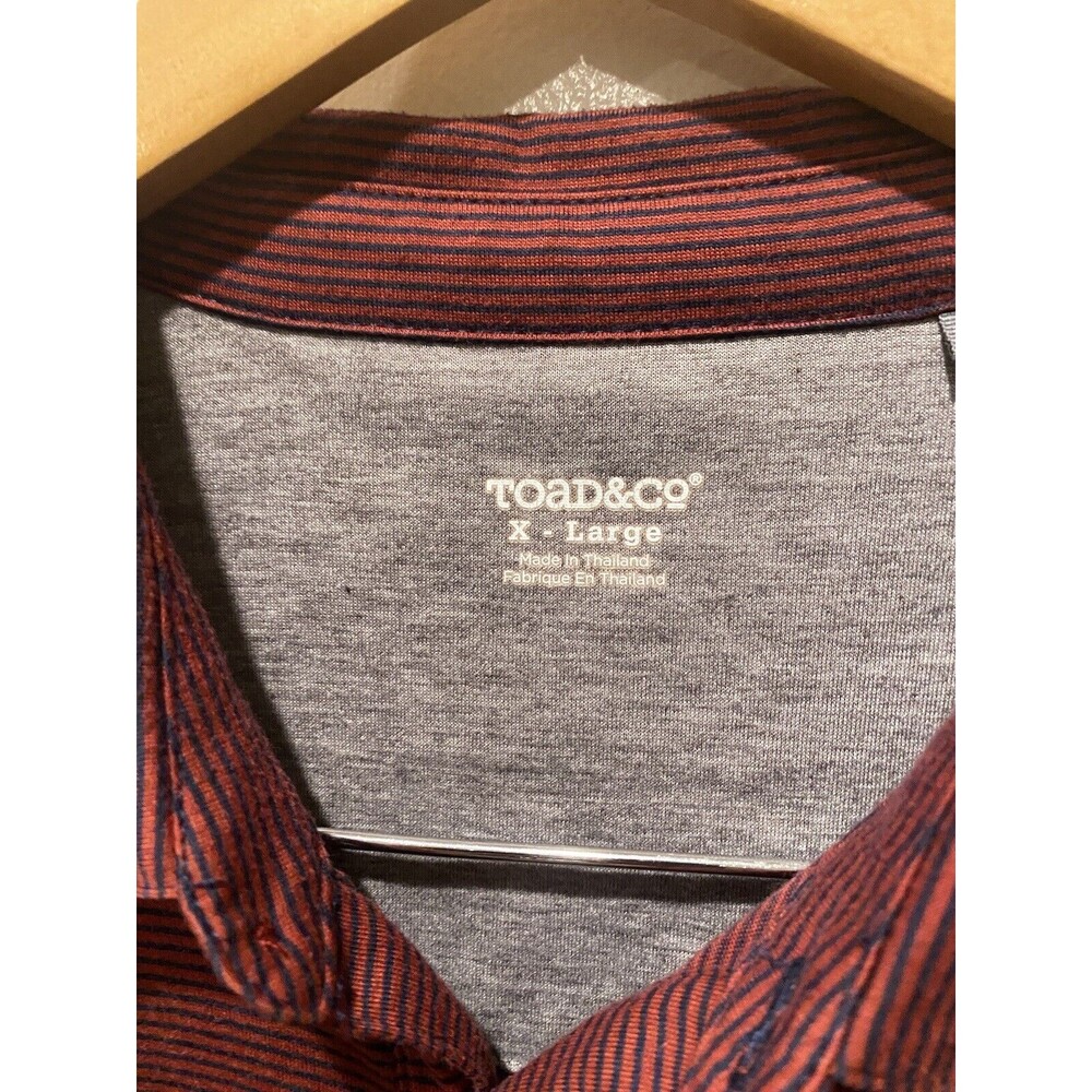 Toad and Co Striped Performance Golf Polo Shirt Men's Size XL Pocket - Picture 3 of 6